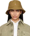 Ami Alexandre Mattiussi Khaki Twill Ami De Coeur Stud Bucket Hat In Havana/202