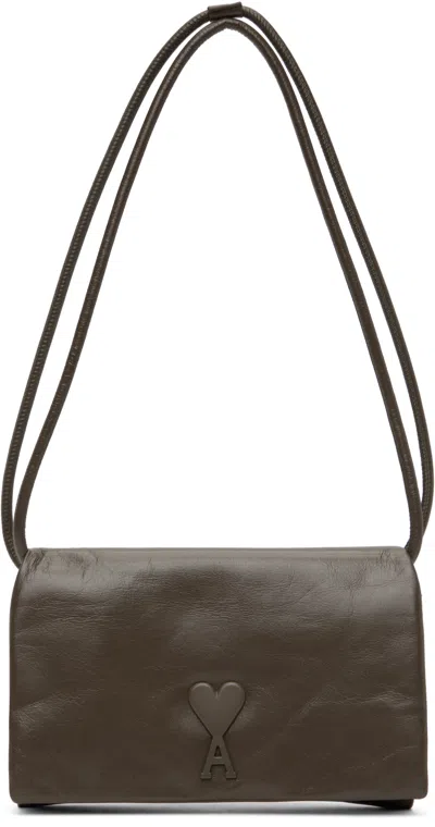 Ami Alexandre Mattiussi Khaki Voulez Vous Wallet Strap Bag In Khaki/350