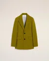Ami Alexandre Mattiussi Khaki Wool Two Buttons Fitted Jacket Green In Lichen/mastic
