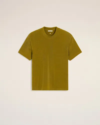 Ami Alexandre Mattiussi Khaki Rib Jersey Short Sleeve T-shirt Green In Lichen