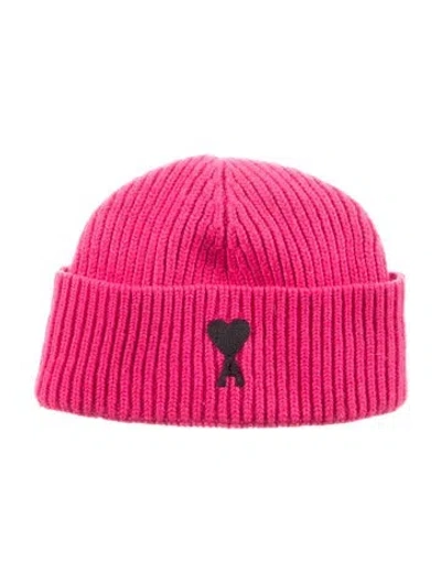 Pre-owned Ami Alexandre Mattiussi Knit Beanie In Pink