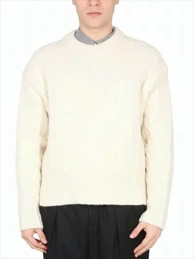 Ami Alexandre Mattiussi Knit Sweater With Classic Cable Design In Multi