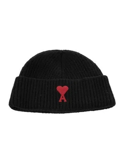 Pre-owned Ami Alexandre Mattiussi Knitted Beanie In Black