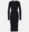 Ami Alexandre Mattiussi Knitted Cotton And Wool Midi Dress In Black