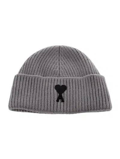 Pre-owned Ami Alexandre Mattiussi Knitted Grey Beanie W/tags In Multi