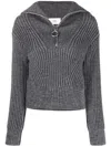 Ami Alexandre Mattiussi Knitted Virgin Wool Jumper In Grey