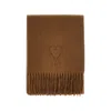 Ami Alexandre Mattiussi L Scarf With Embossed Logo In Brown