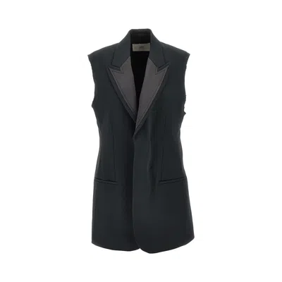 Ami Alexandre Mattiussi L Sleeveless Tuxedo Jacket In Black