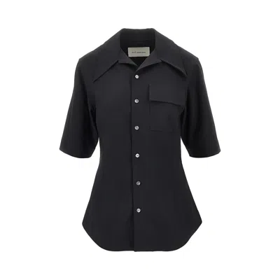 Ami Alexandre Mattiussi L Twill Short-sleeved Shirt In Black