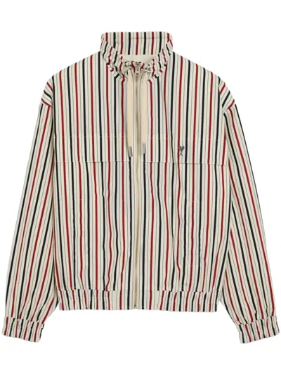 Ami Alexandre Mattiussi La Plage Ami Zipped Jacket In Brown