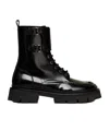 Ami Alexandre Mattiussi Double-buckle Leather Boots In Black