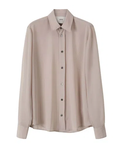 AMI ALEXANDRE MATTIUSSI LAPEL LONG SLEEVE SHIRT