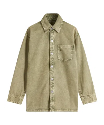Ami Alexandre Mattiussi Lapel Long-sleeved Denim Coat In Nude