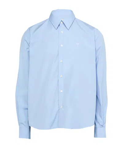 Ami Alexandre Mattiussi Lapel Long-sleeved Shirt In Blue