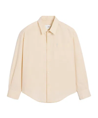 Ami Alexandre Mattiussi Lapel Long-sleeved Shirt In Nude