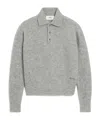 Ami Alexandre Mattiussi Ami Paris Grey Wool And Alpaca Polo Sweater Ami Paris In Gray