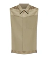 Ami Alexandre Mattiussi Sleeveless Pointed Collar Shirt With Chest Pocket In Nude
