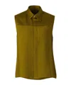 Ami Alexandre Mattiussi Ami Paris Crepe Button Blouse In Brown