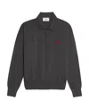 Ami Alexandre Mattiussi Ami Paris Ami De Coeur Drop Shoulder Polo Shirt In Gray