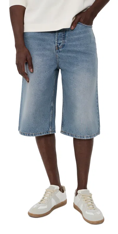 Ami Alexandre Mattiussi Large Fit Bermuda Shorts 14 Bleu Used In Blue