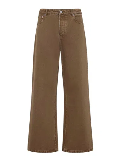 Ami Alexandre Mattiussi Large Fit Jeans In Brown