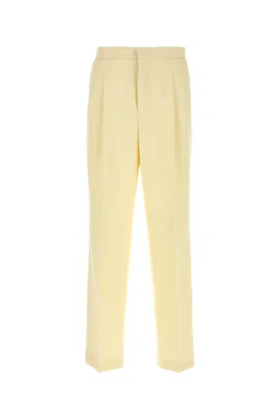 AMI ALEXANDRE MATTIUSSI AMI PASTEL YELLOW WOOL PANT