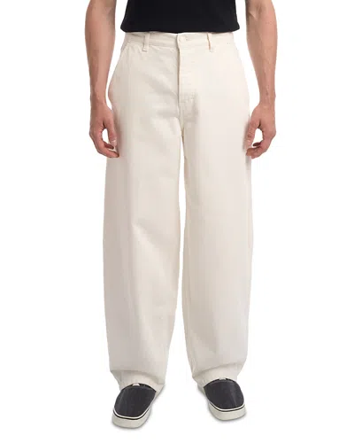 Ami Alexandre Mattiussi Large Fit Wide Jeans In Blanc Creme In Metallic
