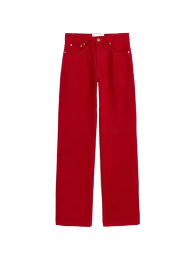 Ami Alexandre Mattiussi Denim Jeans Mid Rise Casual Pattern In Red