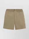 Ami Alexandre Mattiussi Khaki Cotton Elasticated Waist Shorts