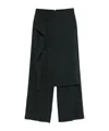Ami Alexandre Mattiussi Wool Trousers Layered Asymmetrical Design In Black