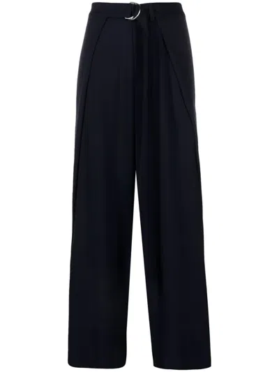 Ami Alexandre Mattiussi Wide-leg Layered-panels Trousers In 蓝色