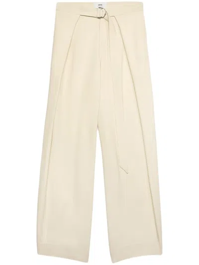 Ami Alexandre Mattiussi Ami Alexandre Matiussi Wide Fit Pants With Floating Panels In White