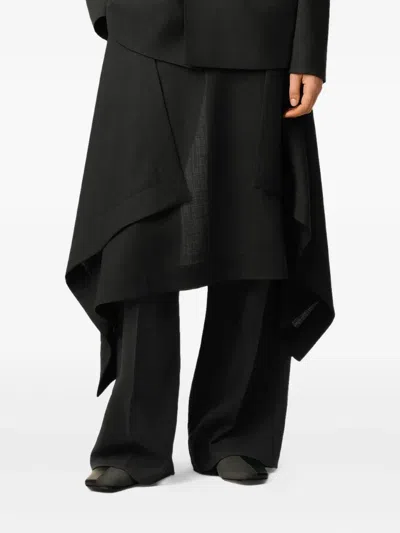 Ami Alexandre Mattiussi Layered Wool Trousers In Black
