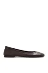 Ami Alexandre Mattiussi Ami Logo Embossed Round-toe Ballet Flats In Brown