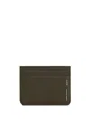 Ami Alexandre Mattiussi Leather Cardholder In Green