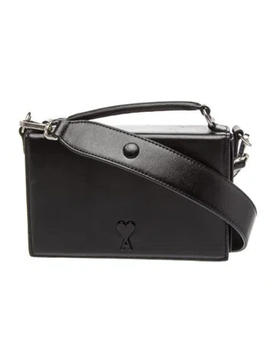 Pre-owned Ami Alexandre Mattiussi Leather Crossbody Bag In Black
