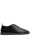 Ami Alexandre Mattiussi Leather Derby Shoes In Black