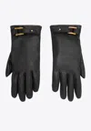 Ami Alexandre Mattiussi Ami Paris Strap Detail Gloves In Black