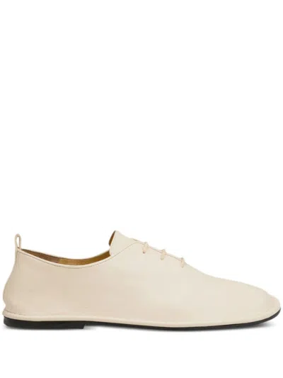 Ami Alexandre Mattiussi Midi One Cut Shoes In White Cream