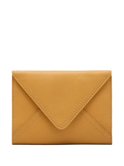 Ami Alexandre Mattiussi Leather Passport Holder In Brown