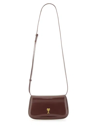AMI ALEXANDRE MATTIUSSI LEATHER SHOULDER BAG