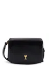 Ami Alexandre Mattiussi Leather Shoulder Bag With Logo Monogram