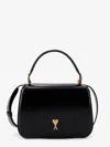 Ami Alexandre Mattiussi Leather Shoulder Bag With Monogram Logo