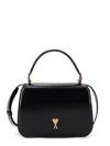 Ami Alexandre Mattiussi Leather Shoulder Bag With Monogram Logo