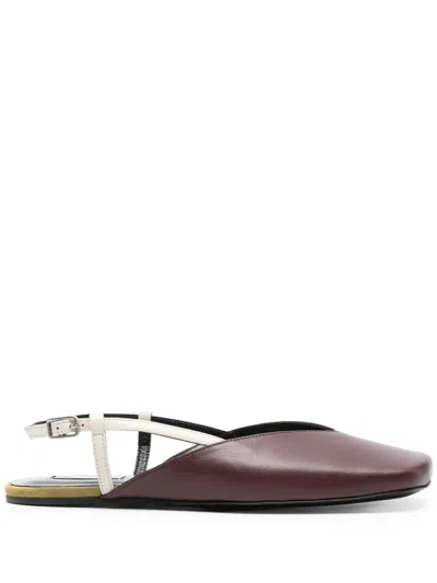 Ami Alexandre Mattiussi Leather Slingback Ballet Flats