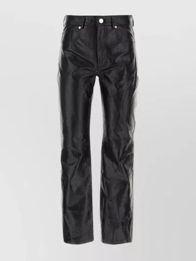Ami Alexandre Mattiussi Leather Pant In Black
