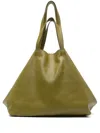 Ami Alexandre Mattiussi Leather Tote Bag In 374 Vert Lichen