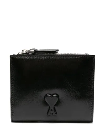Ami Alexandre Mattiussi Leather Wallet In Black  
