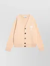 Ami Alexandre Mattiussi Ami Paris Light Beige Wool Cardigan Ami De Coeur Men In Neutral