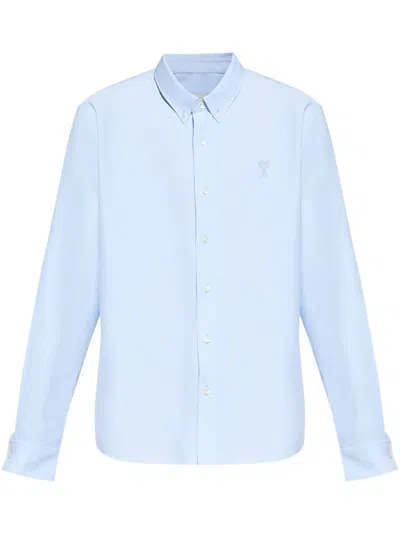 Ami Alexandre Mattiussi Light Blue Cotton Shirt In Bleu Cachemire